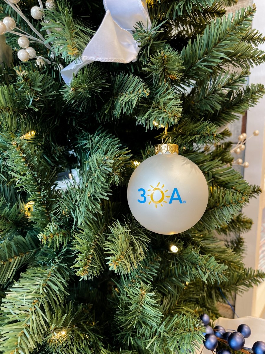 30A Wordmark Logo Glass Ball Ornament - 30A Gear - novelty holiday