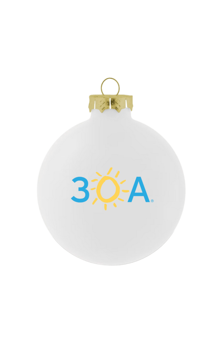 30A Wordmark Logo Glass Ball Ornament - 30A Gear - novelty holiday