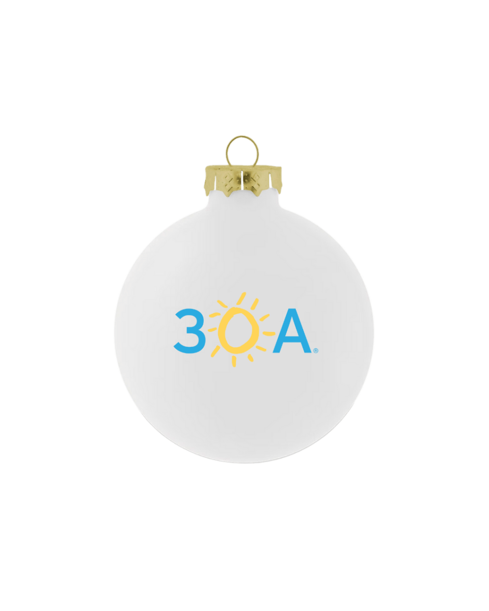 30A Wordmark Logo Glass Ball Ornament - 30A Gear - novelty holiday