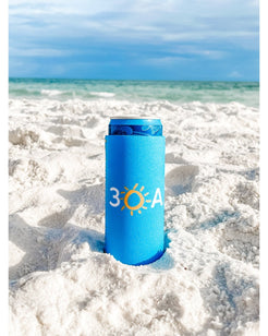 30A Wordmark Logo Slim Can Cooler - 30A Gear - novelty drinkware