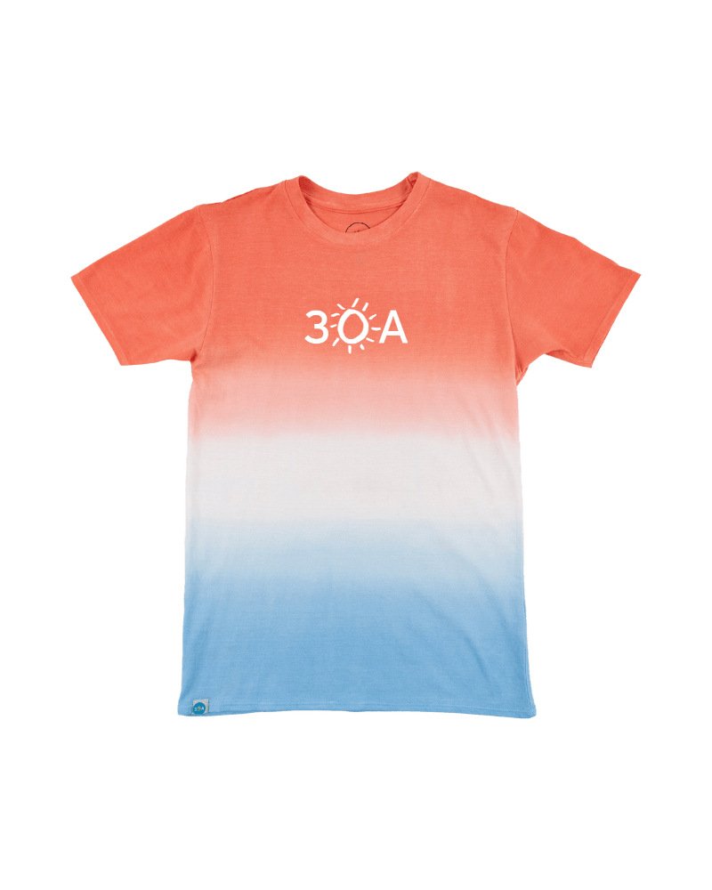 30A Wordmark Logo Tie Dye Recycled T-Shirt - 30A Gear - men tee
