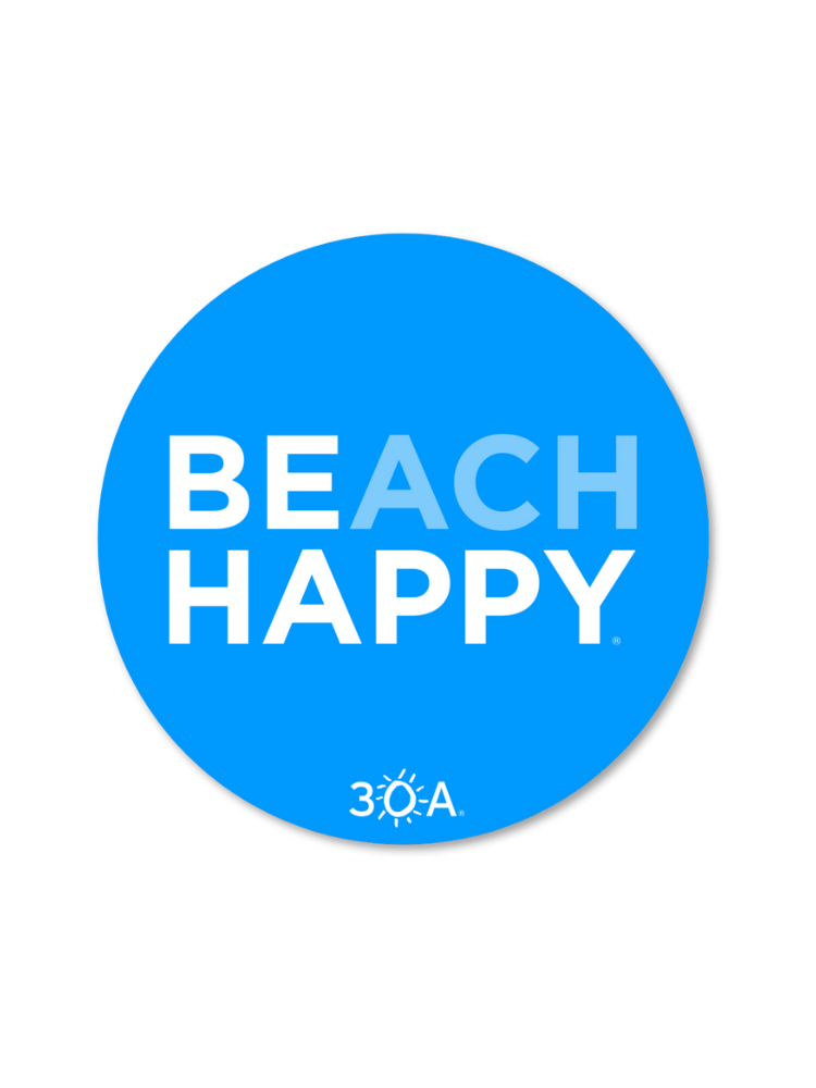 Beach Happy Circle Logo Sticker