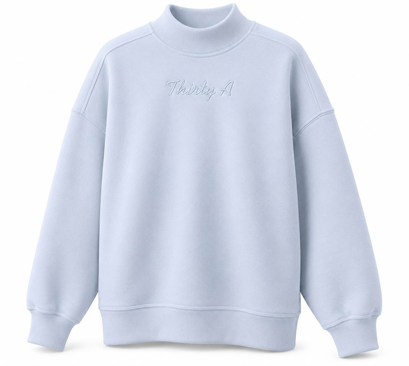 Thirty A Script Reverse Fleece Diana Mock Neck