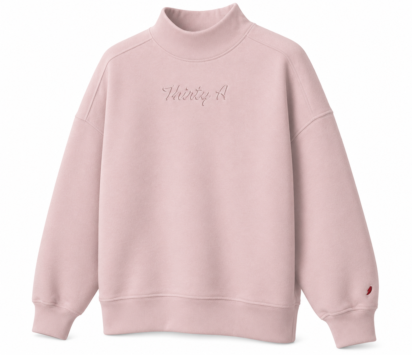 Thirty A Script Reverse Fleece Diana Mock Neck