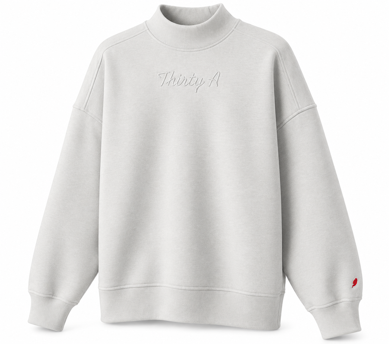 Thirty A Script Reverse Fleece Diana Mock Neck
