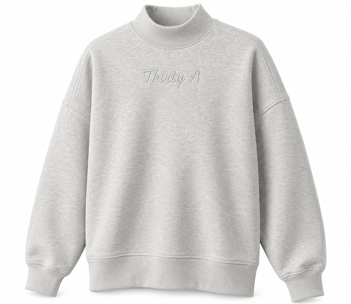 Thirty A Script Reverse Fleece Diana Mock Neck