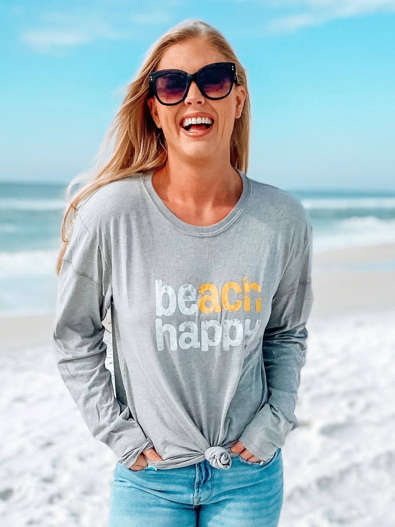 Beach Happy Long Sleeve T - Shirt - 30A Gear - men tee