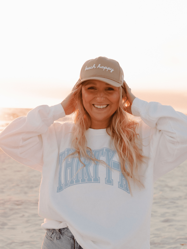 Beach Happy Script Hat - 30A Gear - caps adjustable