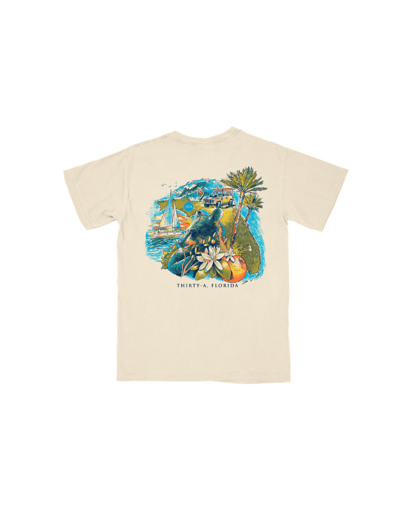 Florida State Outline Collage T-Shirt - 30A Gear - men tee