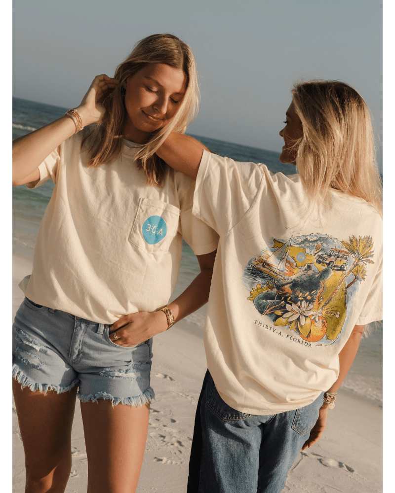 Florida State Outline Collage T-Shirt - 30A Gear - men tee