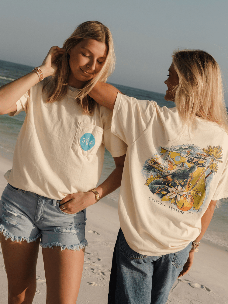 Florida State Outline Collage T-Shirt - 30A Gear - men tee