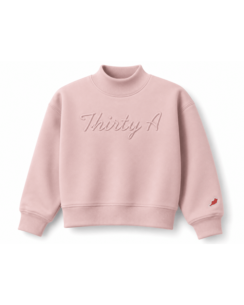 Girls Thirty-A Script Reverse Fleece Diana Mock Neck - 30A Gear - Kids Legacy
