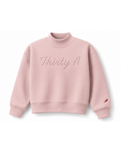 Girls Thirty-A Script Reverse Fleece Diana Mock Neck - 30A Gear - Kids Legacy