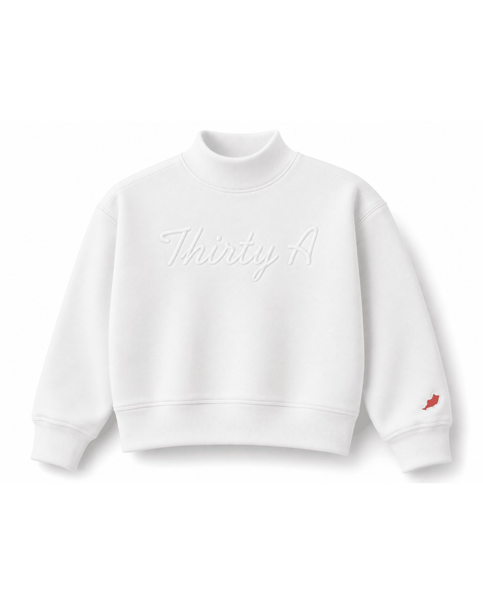 Girls Thirty-A Script Reverse Fleece Diana Mock Neck - 30A Gear - Kids Legacy