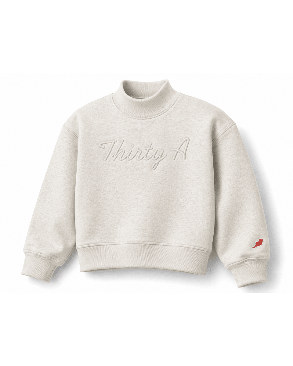 Girls Thirty-A Script Reverse Fleece Diana Mock Neck - 30A Gear - Kids Legacy