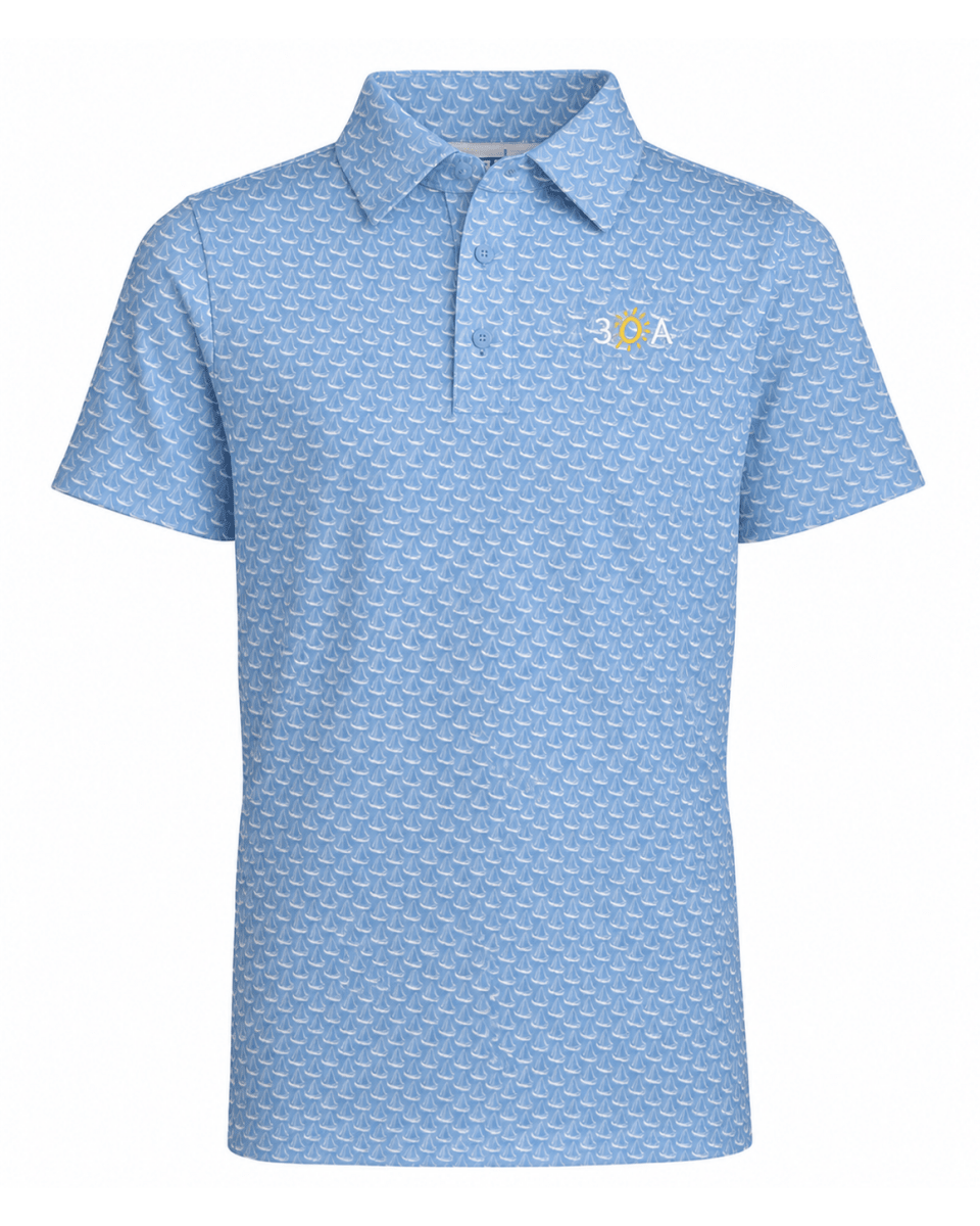 Kids Sailor Short Sleeve Polo Light Blue - 30A Gear - Kids Garb