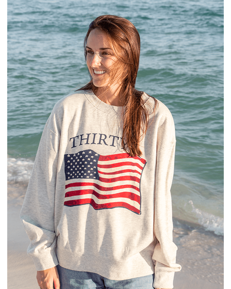 Thirty-A American Flag Old School Crew ChickaD