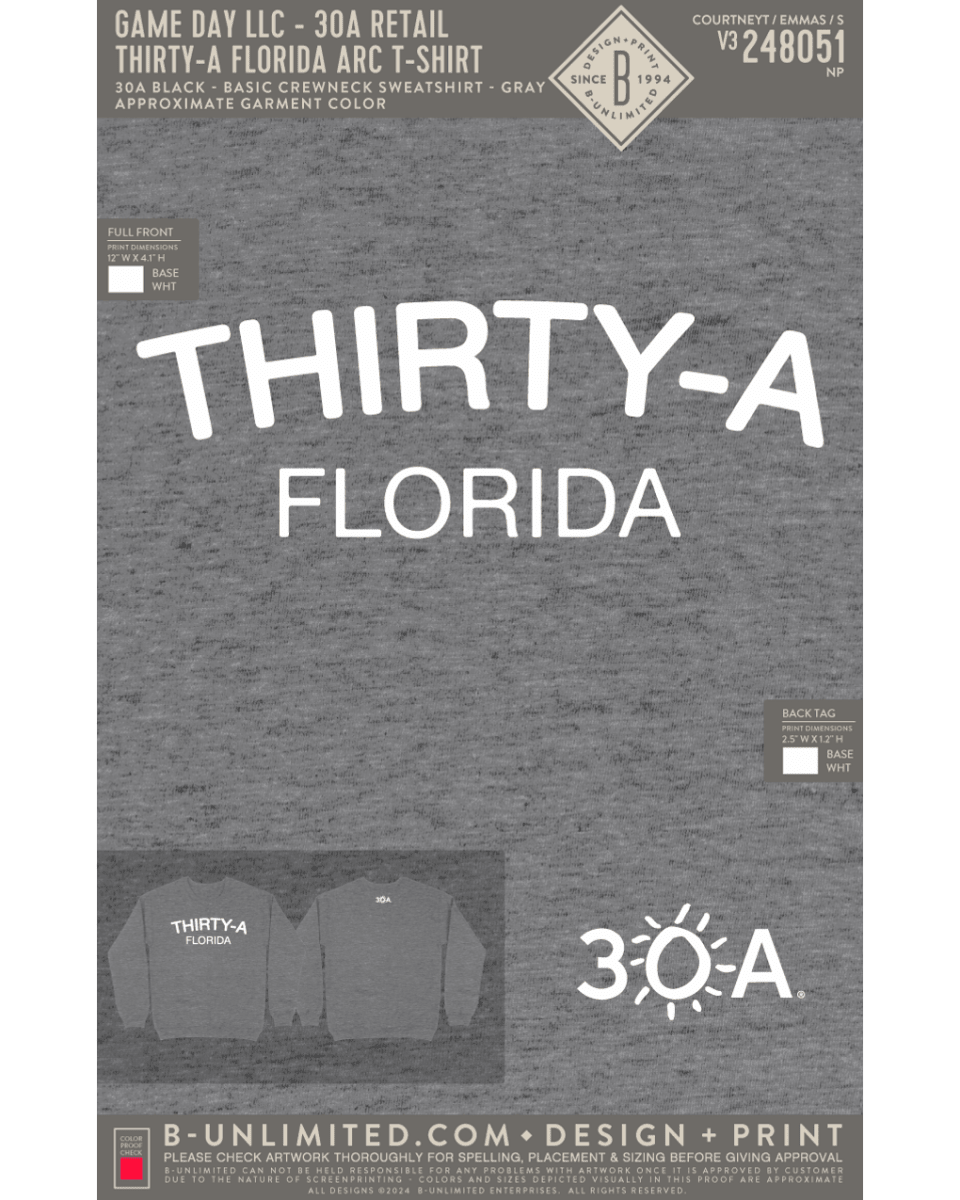 Thirty-A Florida Arc Sweatshirt - 30A Gear - men fleece