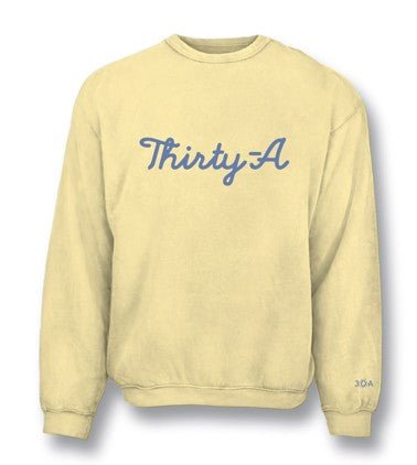 Thirty A Script Garment Dyed Crew - 30A Gear - Unisex Fleece