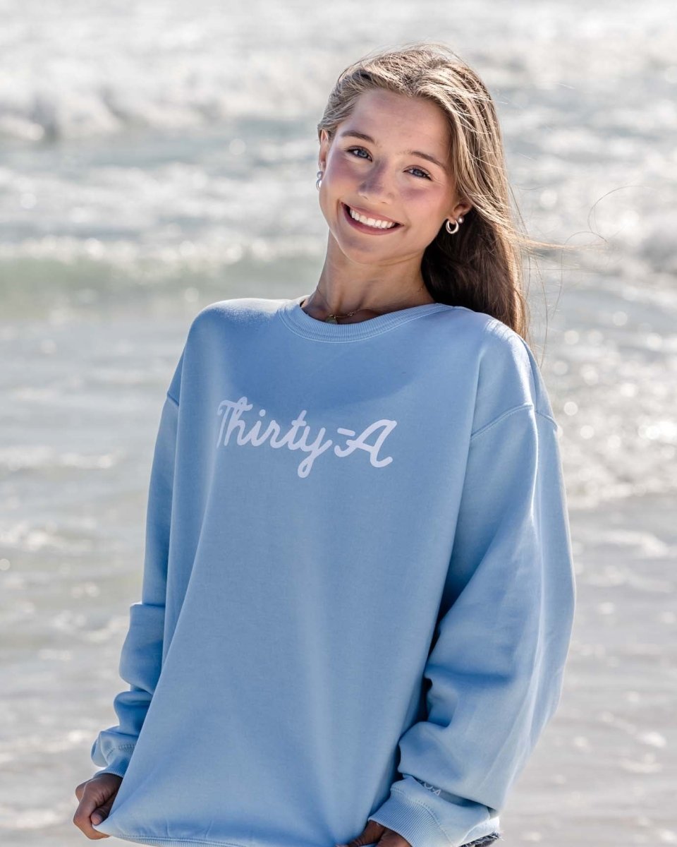 Thirty A Script Garment Dyed Crew - 30A Gear - Unisex Fleece