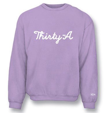 Thirty A Script Garment Dyed Crew - 30A Gear - Unisex Fleece