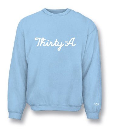 Thirty A Script Garment Dyed Crew - 30A Gear - Unisex Fleece