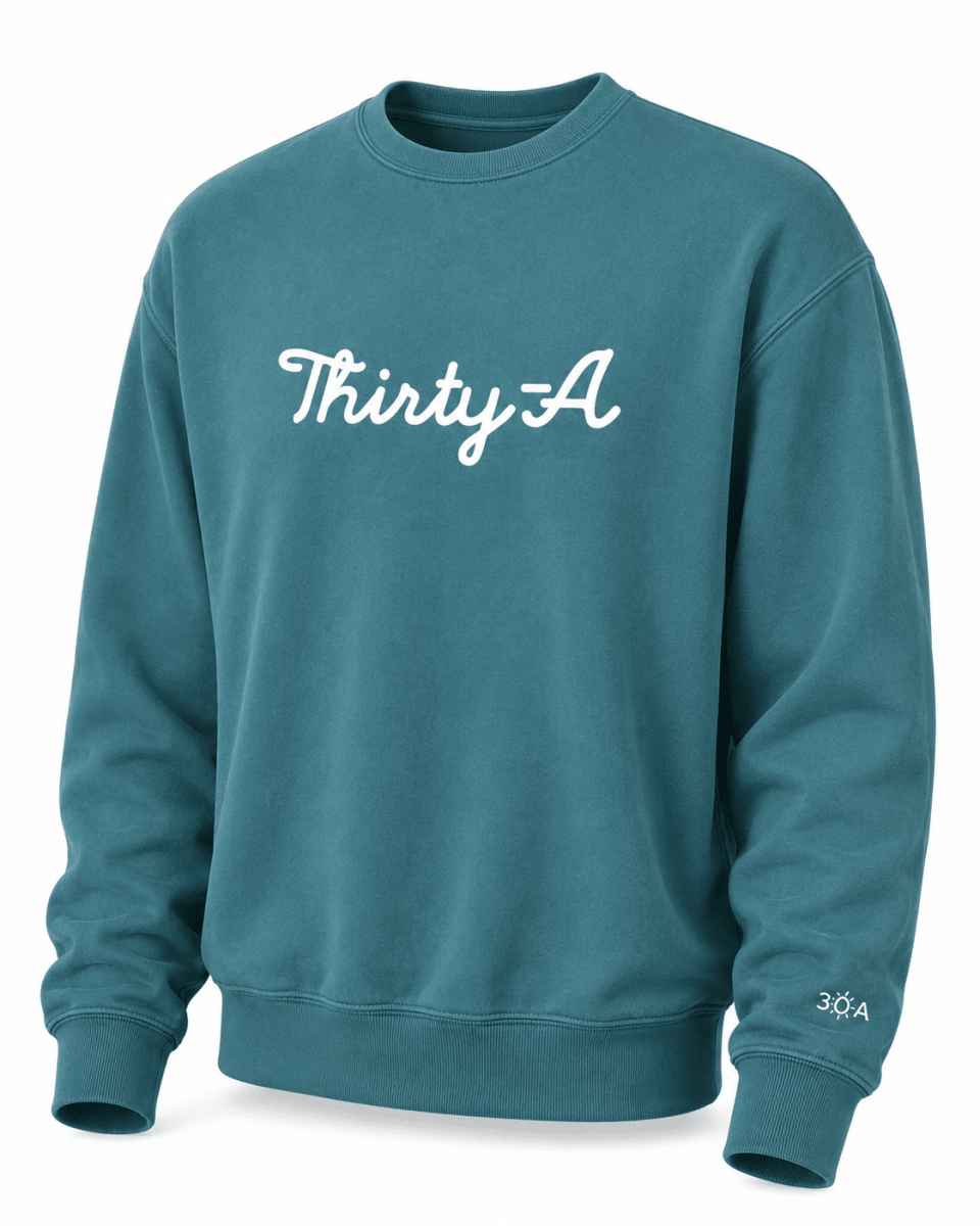 Thirty A Script Garment Dyed Crew - 30A Gear - Unisex Fleece