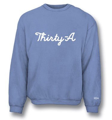 Thirty A Script Garment Dyed Crew - 30A Gear - Unisex Fleece