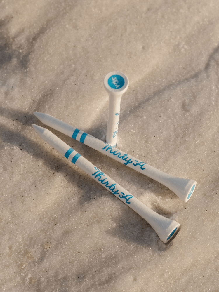 Thirty - A Script Golf Tee - 30A Gear - novelty golf