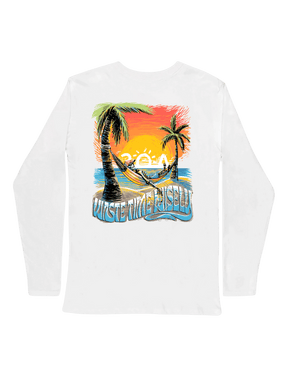 Waste Time Wisely Beach Blonde Ale Recycled Long Sleeve T-Shirt - 30A Gear - men tee