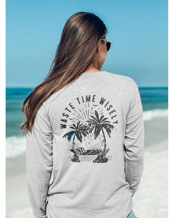 Waste Time Wisely Long Sleeve T - Shirt - 30A Gear - men tee