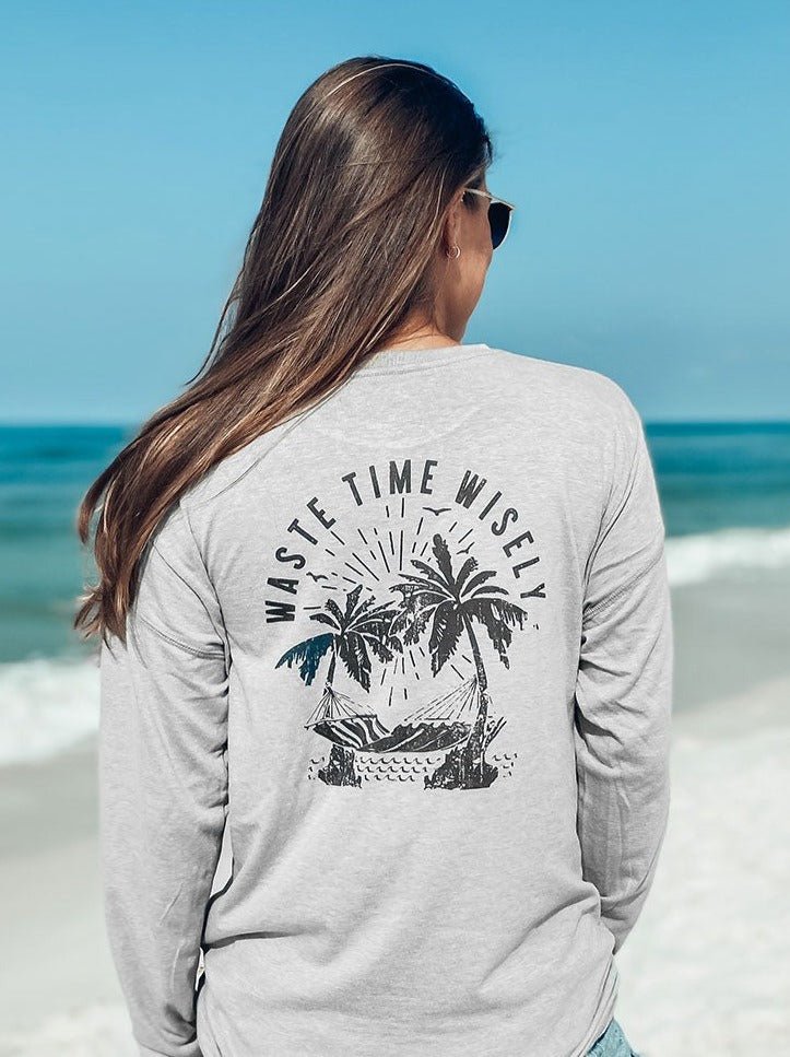 Waste Time Wisely Long Sleeve T - Shirt - 30A Gear - men tee