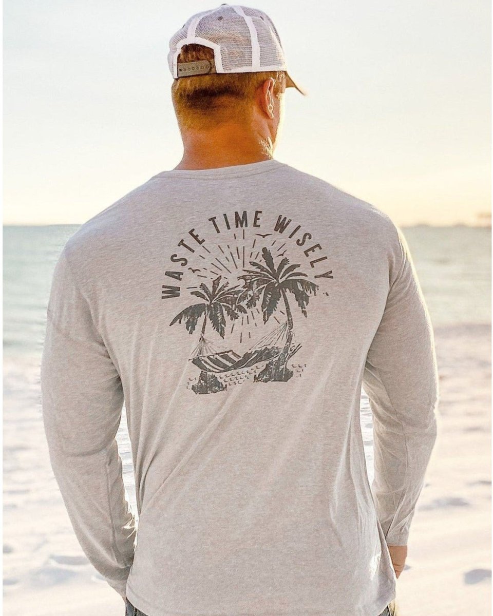 Waste Time Wisely Recycled Long Sleeve T-Shirt - 30A Gear - men tee
